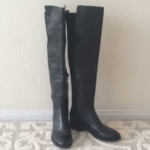 Nine West Over the Knee boots Black Leather 6.5